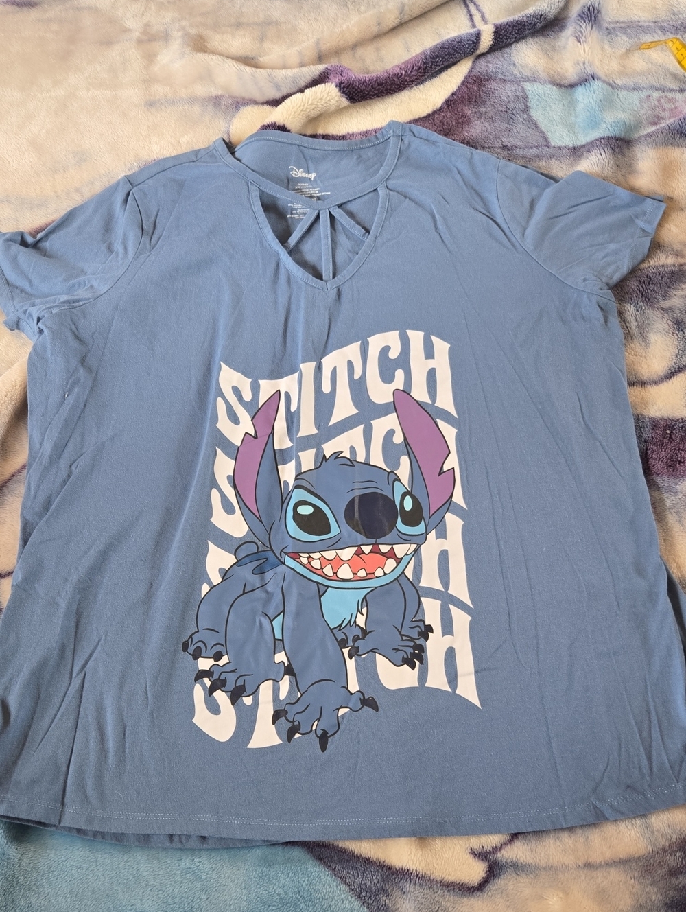 Disney Blue Kids Tee with Stitch Graphic